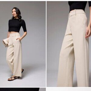 Leggy™ Mentari Super High Waist Straight Leg Pants | Size 28 Oat